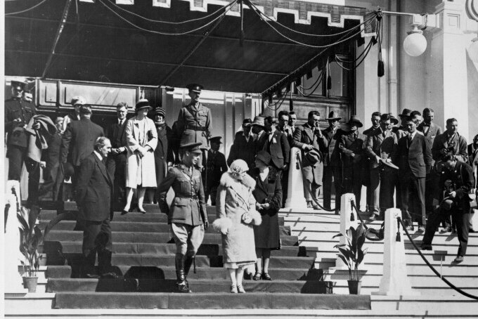 The Duke and Duchess of York at the opening of Provisional Parliament House, 9 May 1927.