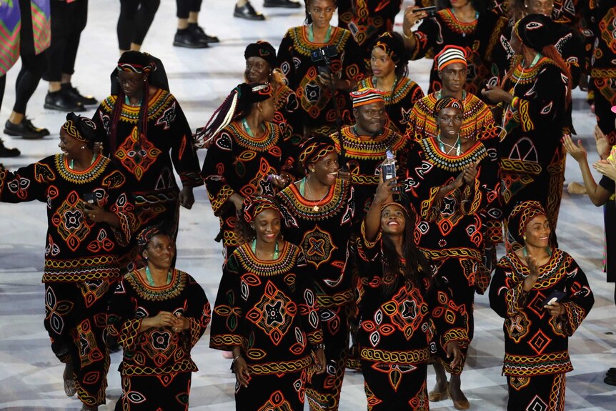 Cameroon team at opening ceremony
