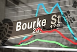 Graphic showing Bourke Street sign with chart and footprints.
