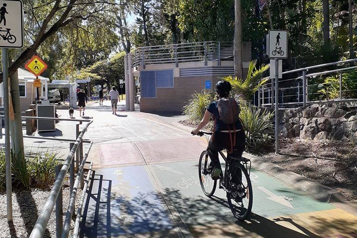 Cycleway along city river