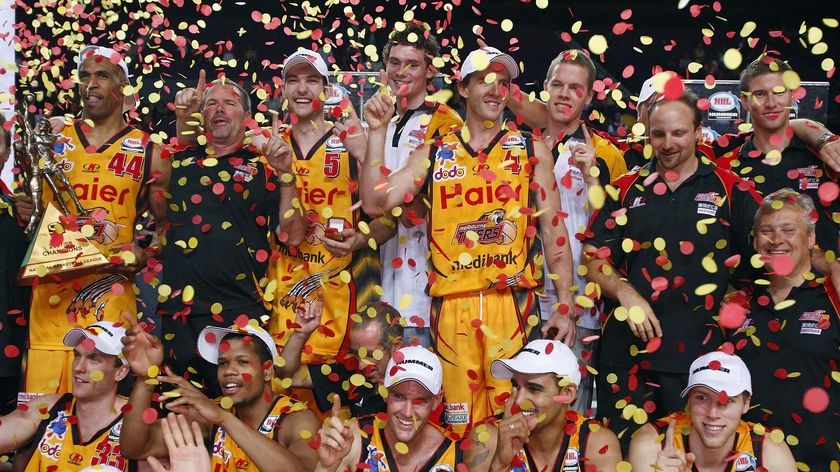NBL champions... The Melbourne Tigers prevailed in the decider by 12 points.