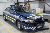 Tasmanian police car damaged in pursuit of vehicle