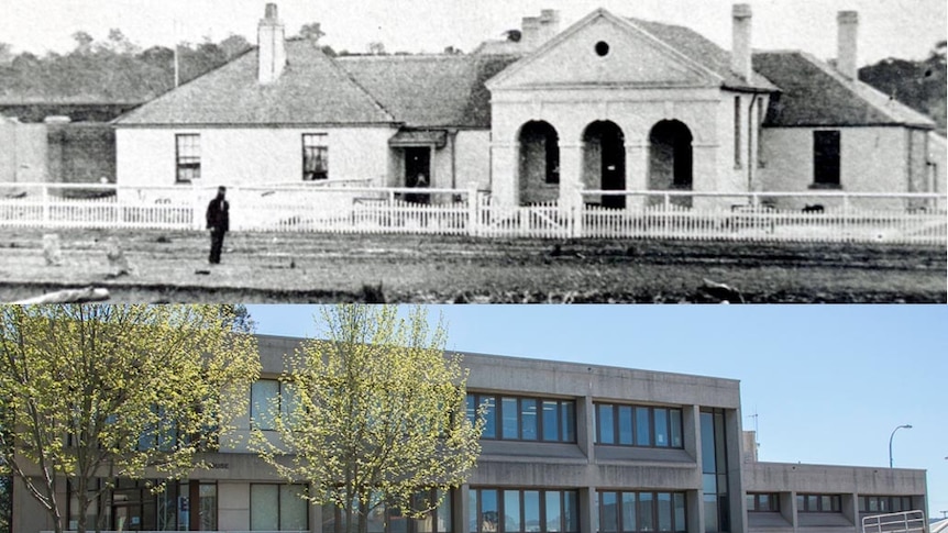 The old court house was built in 1861 and demolished in 1975.