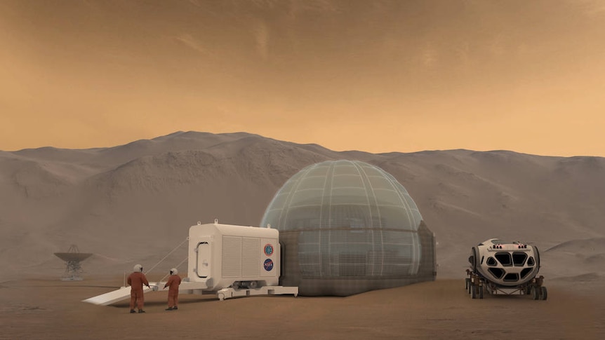Artist rendering of the Mars Ice Home concept
