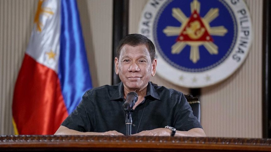 President Duterte speaking during a live broadcast in the Philippines.