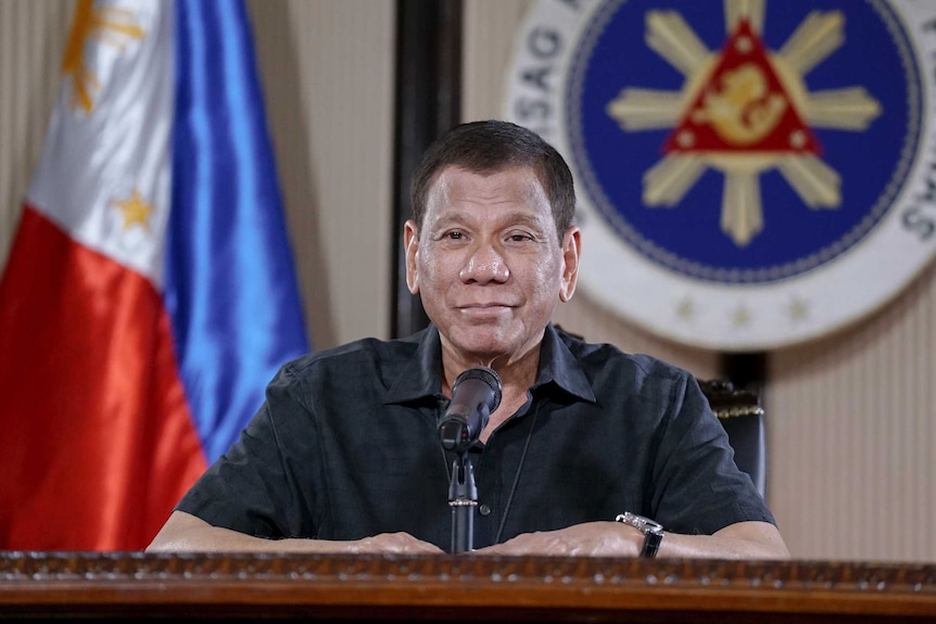President Duterte speaking during a live broadcast in the Philippines.