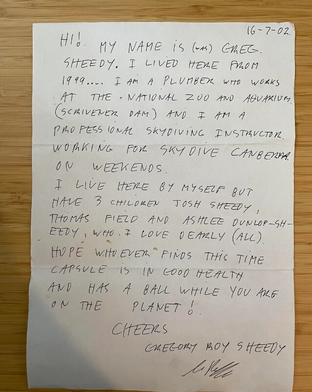 Mystery time capsule letter reunited with author two decades later ...