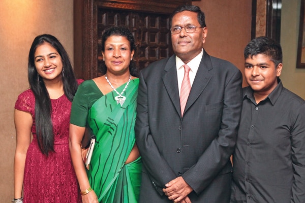 Nirupama Rajapaksa and Thirukumar Nadesan pictured in the centre.