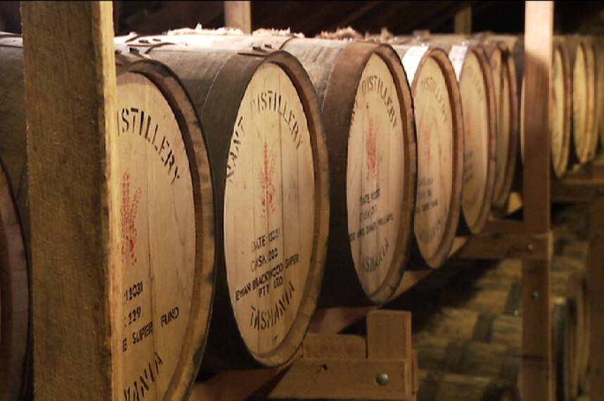 Whisky barrels in Tasmania.