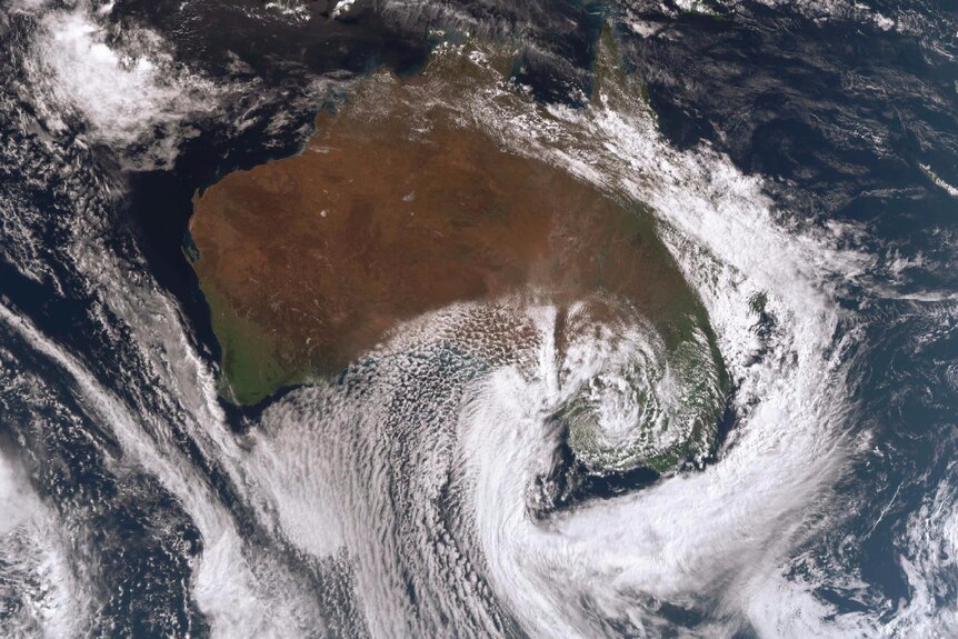 Wide image of Tas weather satellite image, September 29th 2016.