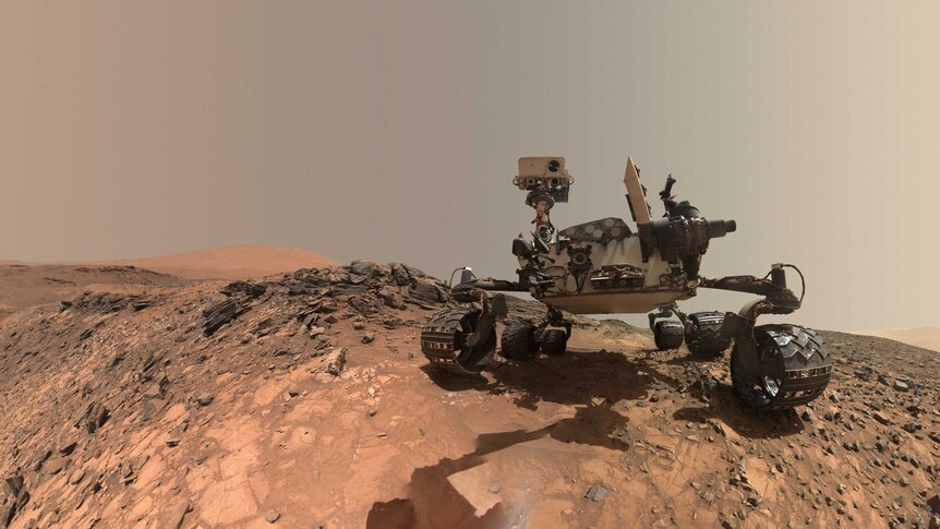 Mars rover on the surface of Mars