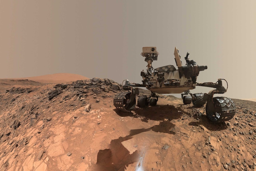 Mars rover on the surface of Mars