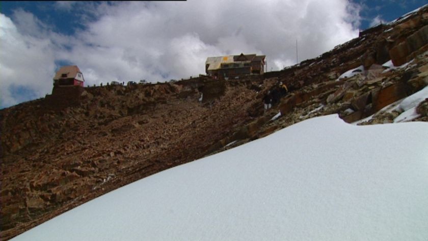 There is little snow left on the mountains.