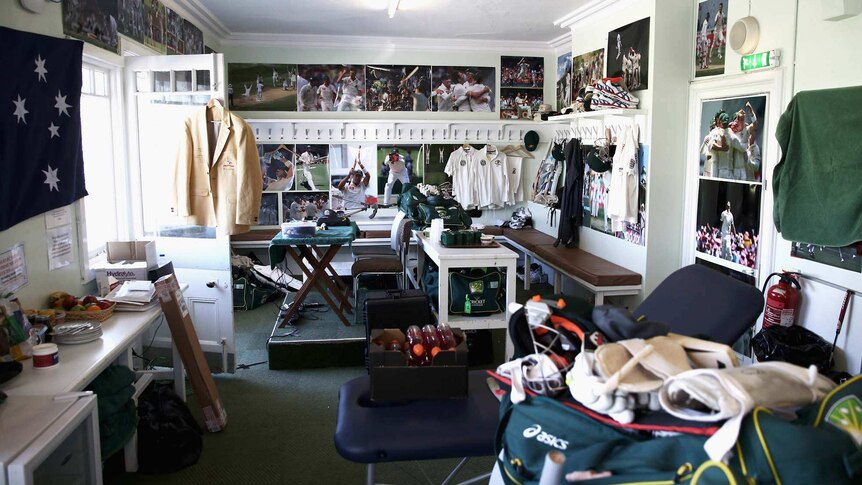 The Australian cricket team's dressing room at Trent Bridge