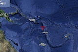 Map showing the epicentre of the earthquake off the coast of Vanuatu in the Coarl Sea