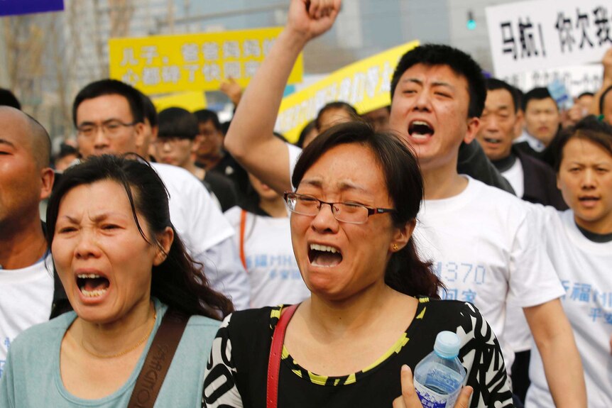 Malaysian embassy MH370 protest in Beijing