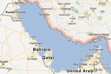 The Gulf between Iran and Saudi Arabia with the name removed from Google Maps.