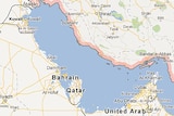 The Gulf between Iran and Saudi Arabia with the name removed from Google Maps.