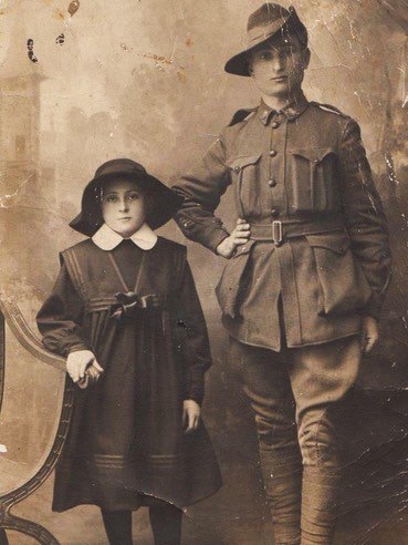 An old photo of Giuseppe Capra wearing his World War I uniform.