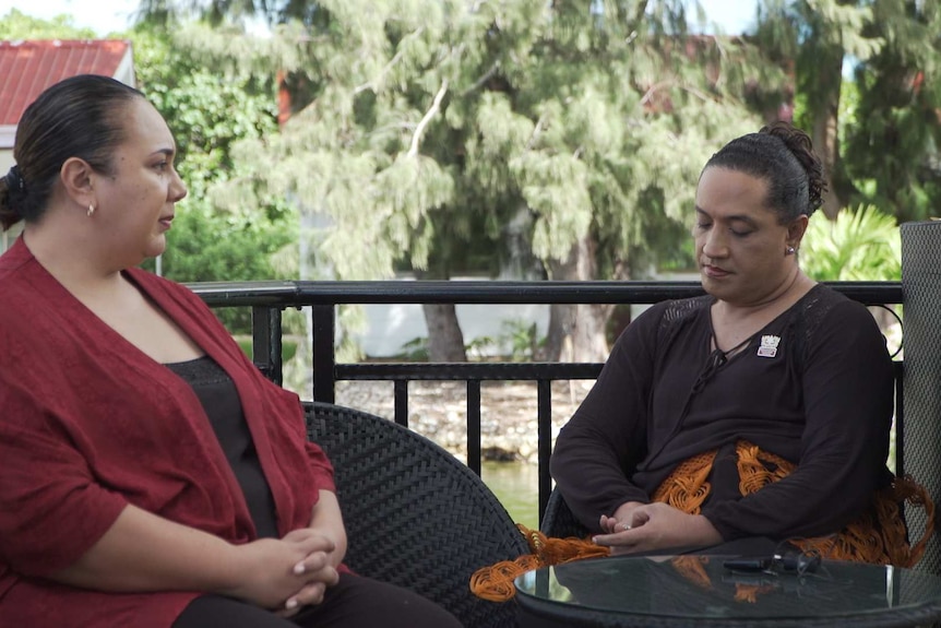 Joe Mataele and Salote Lupepau'u Tuita sit together