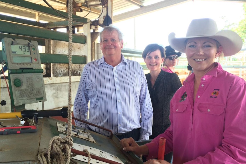 Tori Acton using technology to weigh cattle at her property