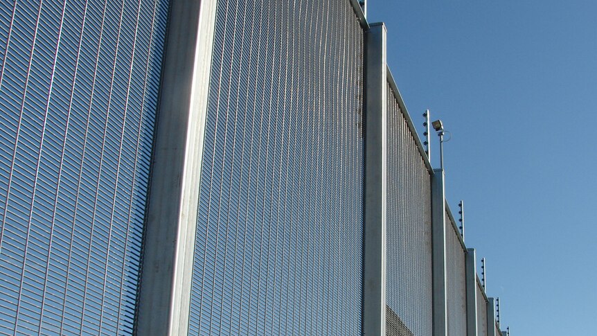 A perimeter fence at the Pontville  asylum seeker detention centre near Hobart.
