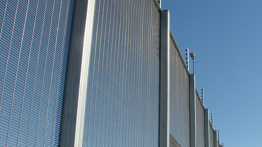 A perimeter fence at the Pontville asylum seeker detention centre near Hobart.