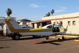 The light aircraft was parked outside a Newman pub.