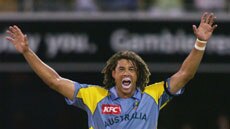 Andrew Symonds celebrates as Australia beats South Africa at Twenty20