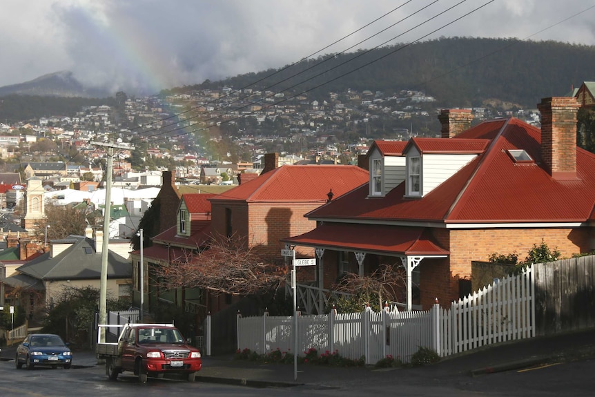 Houses in the suburb of Glebe in Hobart