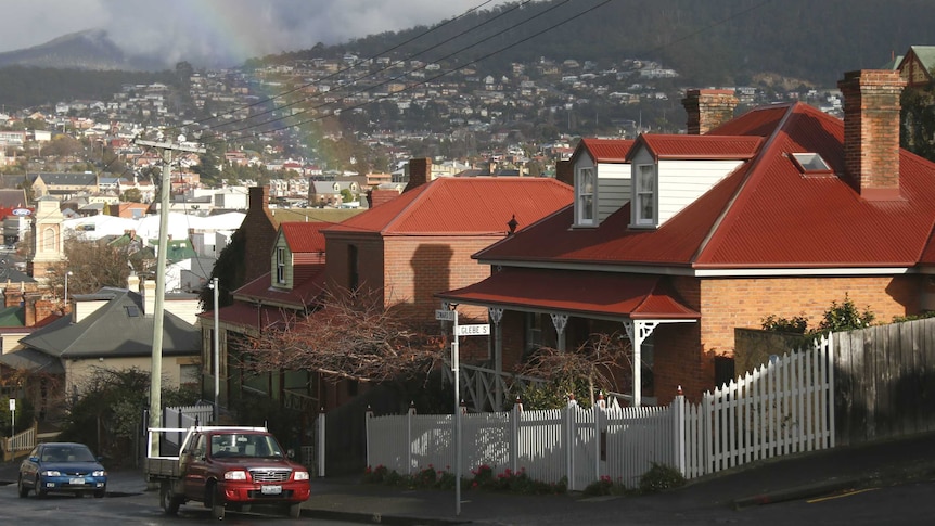 Houses in the suburb of Glebe in Hobart