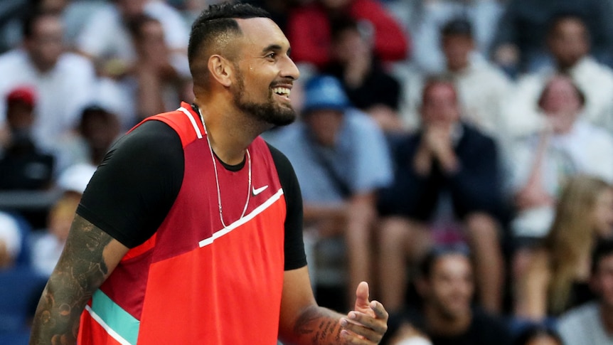 Nick Kyrgios had a good time in the first round of the Australian Open but Daniil Medvedev will be a more serious test