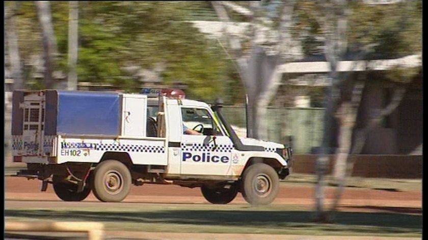 A police vehicle on patrol in Halls Creek