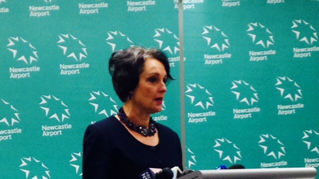 NSW Planning Minister, Pru Goward at Newcastle Airport