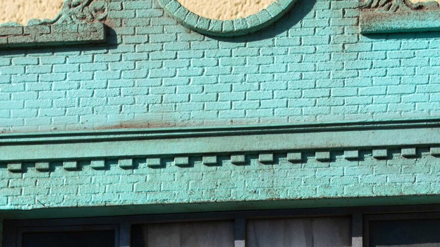 Recreation of the turquoise Karim Building on Wentworth Street.