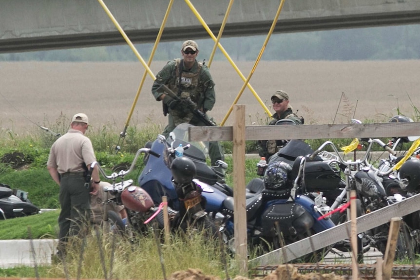 Waco Police stand guard