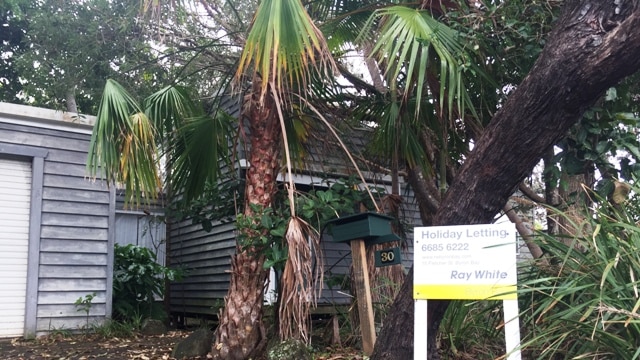 A sign outside a holiday-let property in Suffolk Park.