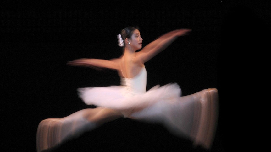A dancer from the Australian Ballet rehearses for Imperial Suite at the Arts Centre in Melbourne