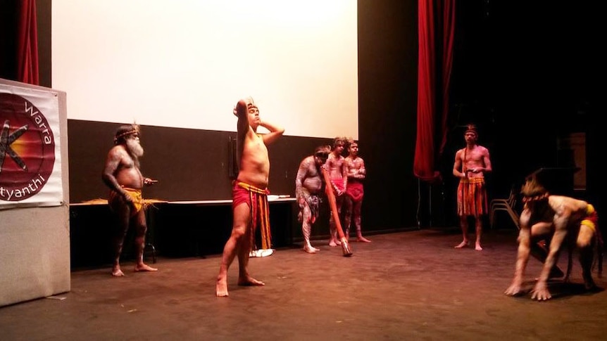 Performers at Kaurna language week in Adelaide