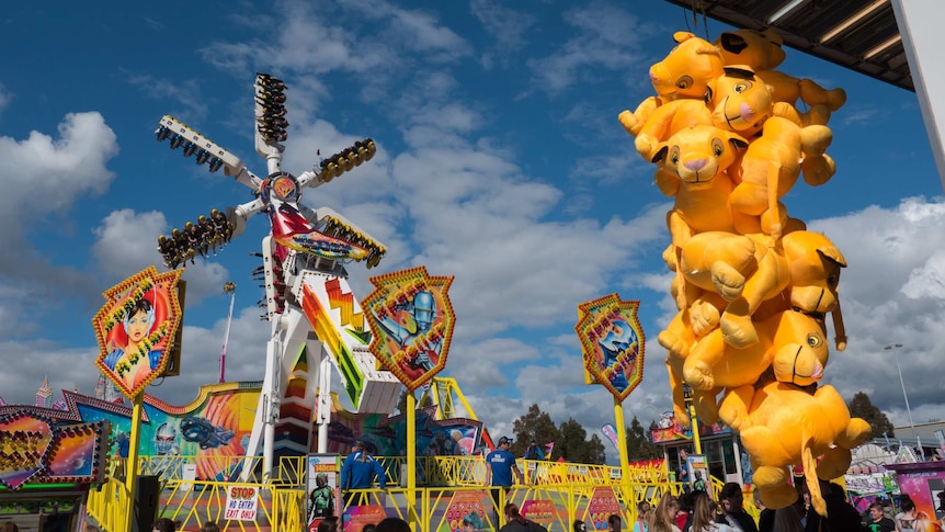 Sideshow alley at the Royal Adelaide Show