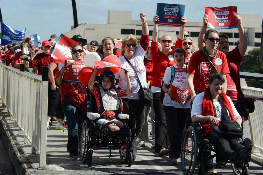 Successful rally cry ... Brisbane protesters demanded an NDIS.