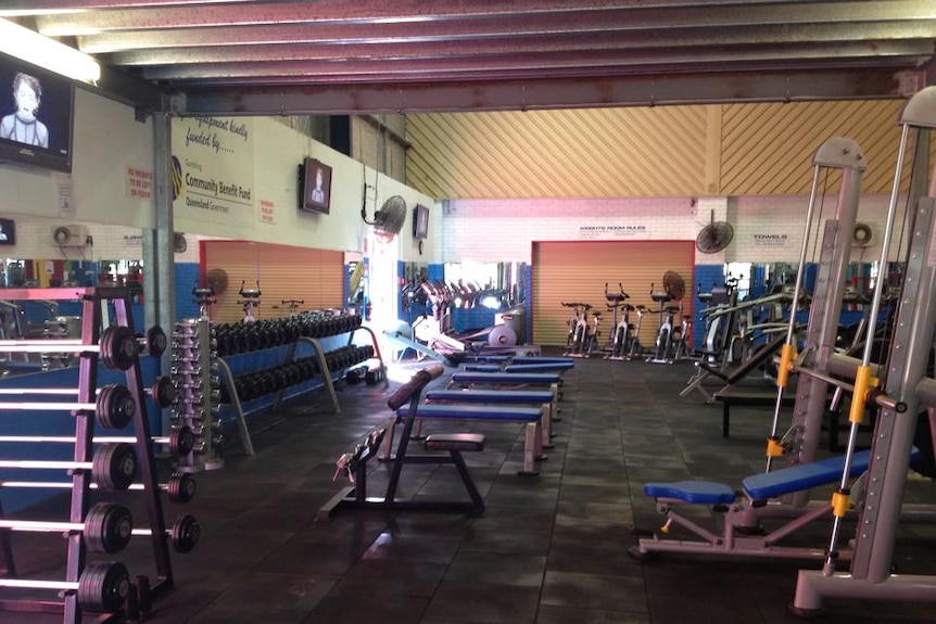 Weight lifting equipment at the Pine Rivers gym, where Ben Shaw was critically injured.