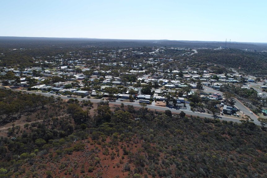 Drone photograph of outback WA town of Kambalda