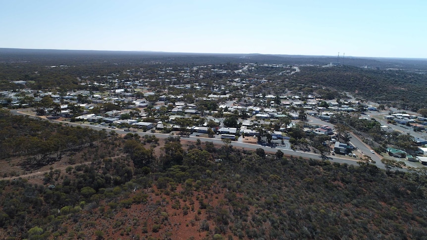 Drone photograph of outback WA town of Kambalda