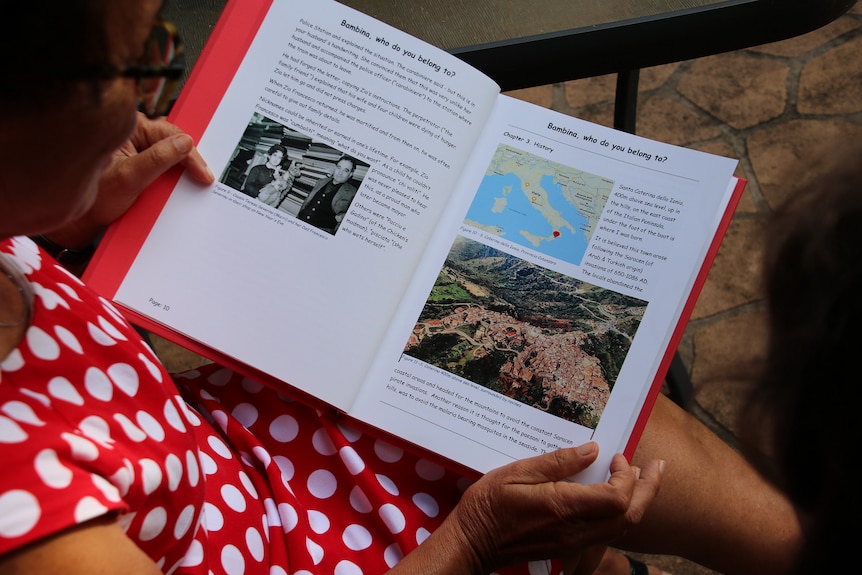 An inside look at the book, which has a map and text