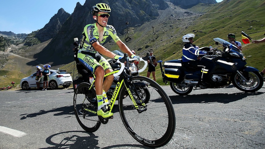 Poland's Rafal Majka climbs the Col du Tourmalet on stage 11 of the Tour de France, July 15, 2015.