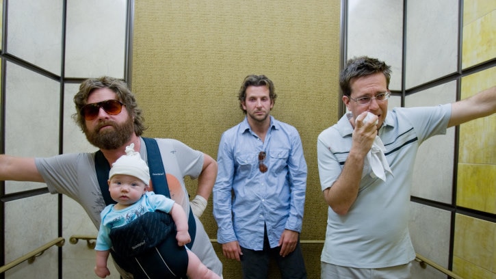 Photo of three characters in the film The Hangover.