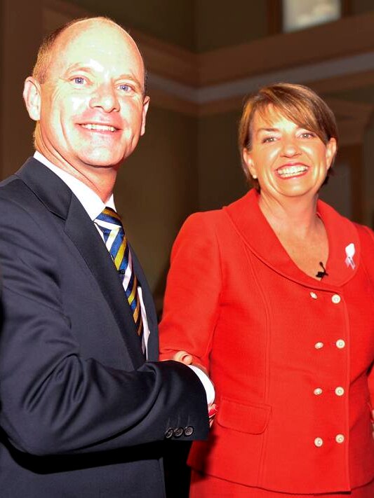 Campbell Newman is still ahead of Anna Bligh in the preferred premier stakes.