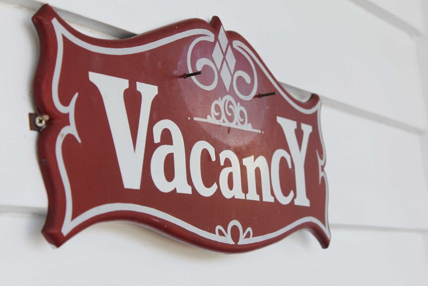 Vacancy sign at a bed and breakfast