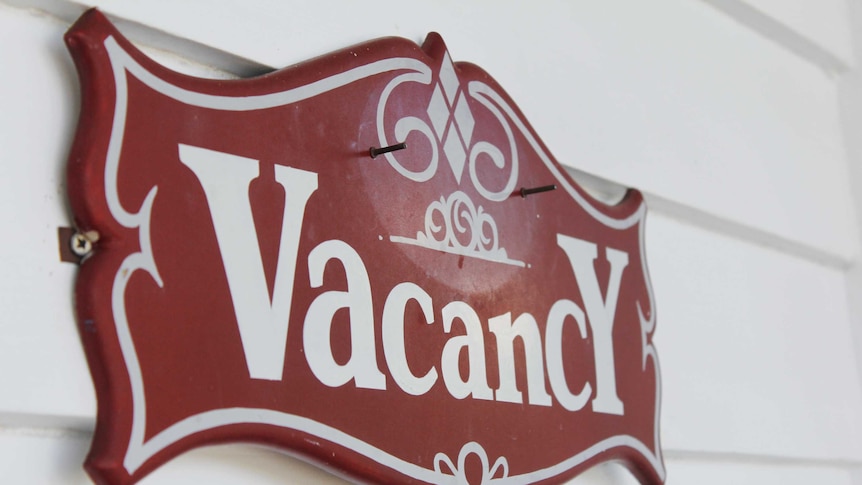 Vacancy sign at a bed and breakfast